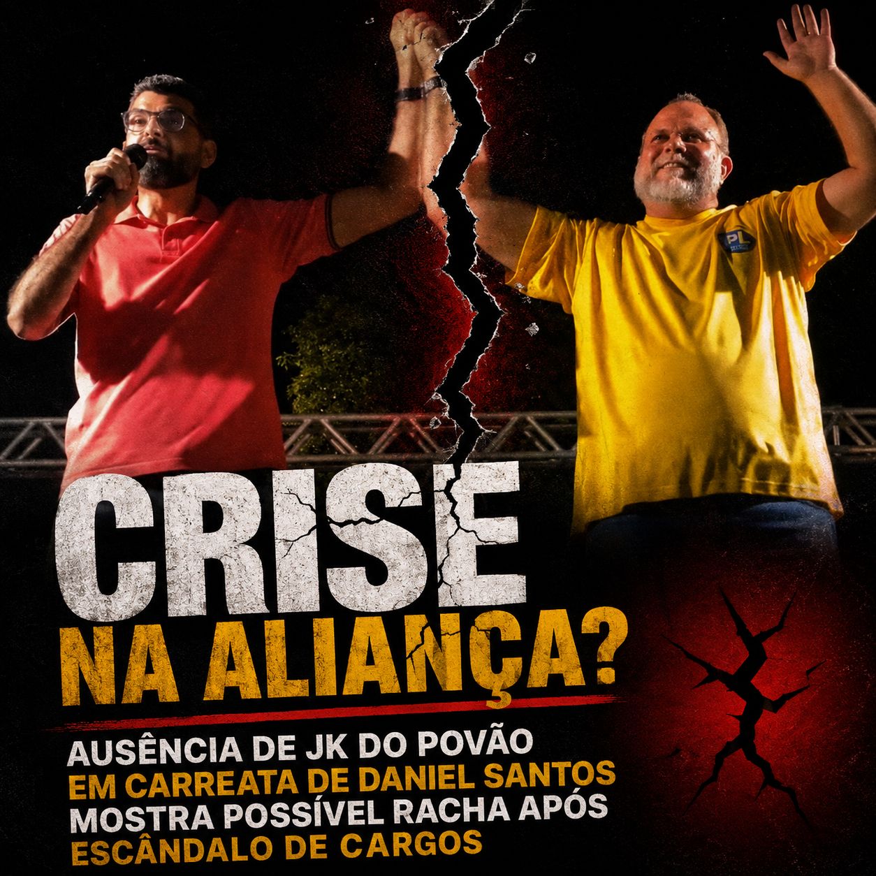 CRISE NA ALIANÇA? Ausência de JK do Povão em carreata de Daniel Santos mostra possível racha após escândalo de cargos